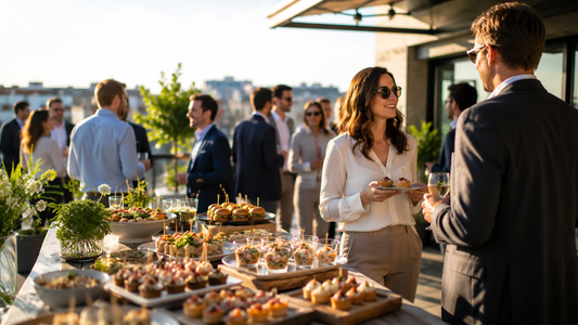 Cocktail déjeunatoire estival d'entreprise en plein air