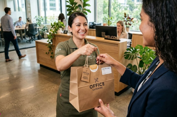 Livraison de repas frais et consignés par une cantine digitale engagée directement dans les locaux de l'entreprise.